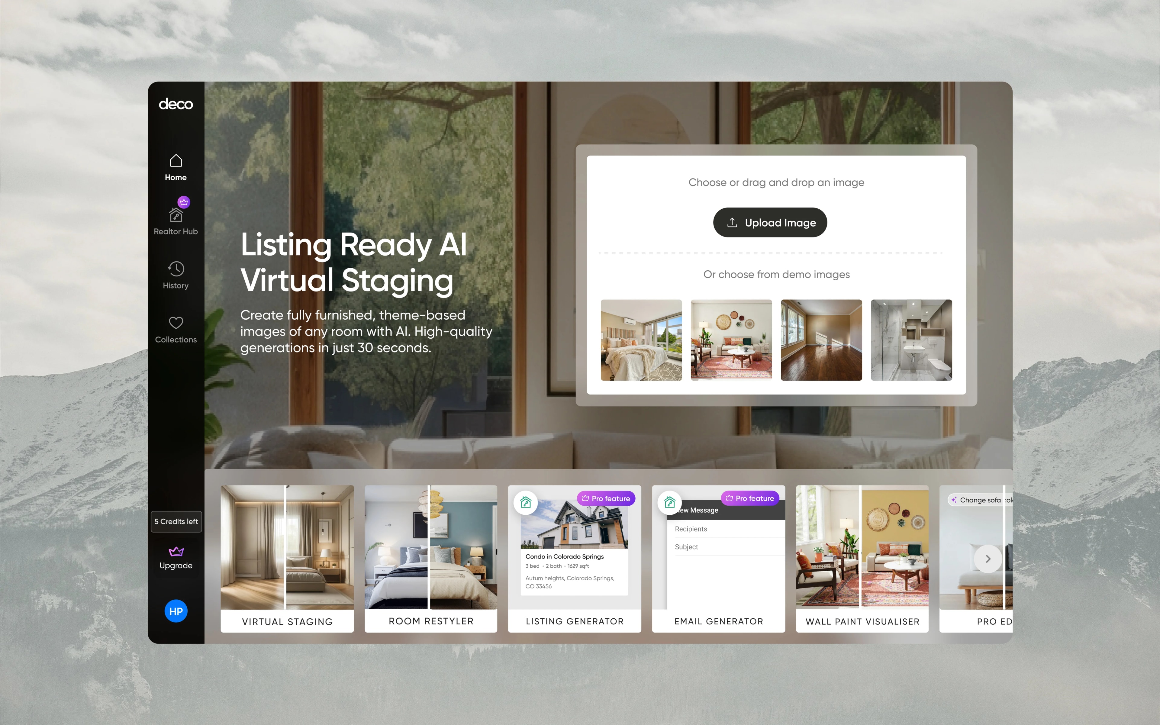 Deco AI virtual staging showcase